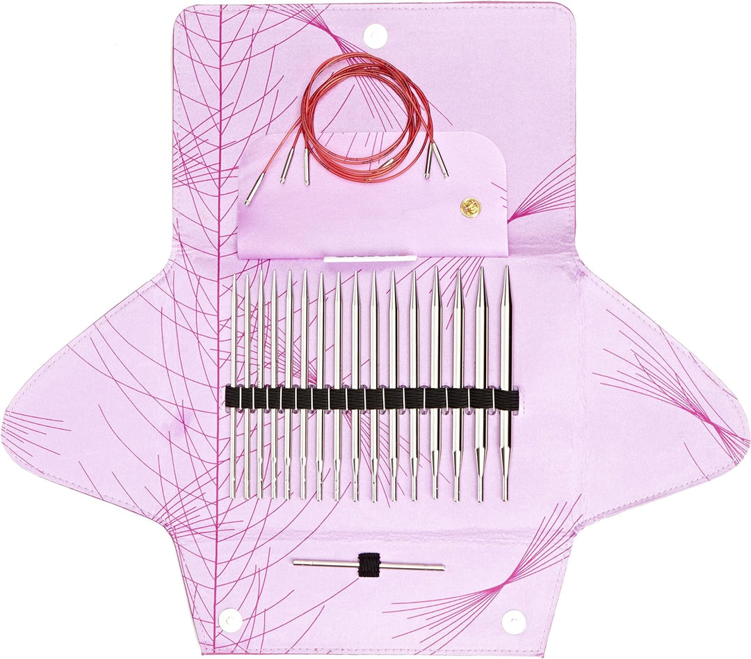 Addi Lace Long Etui, Metall, Purple/Pink/Silver, 25 x 17 x 3.5 cm