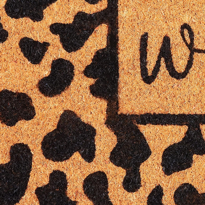 BRUBAKER Fussmatte für Aussen und Innen - Welcome mit Leopardenmuster - 45 x 75 cm Schmutzfangmatte