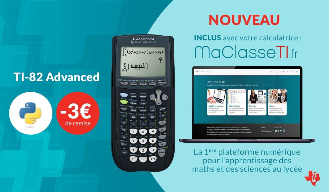 Texas Instruments TI-82 ADVANCED Grafikrechner (8-zeilig), nur mit französischer Anleitung und Sprac