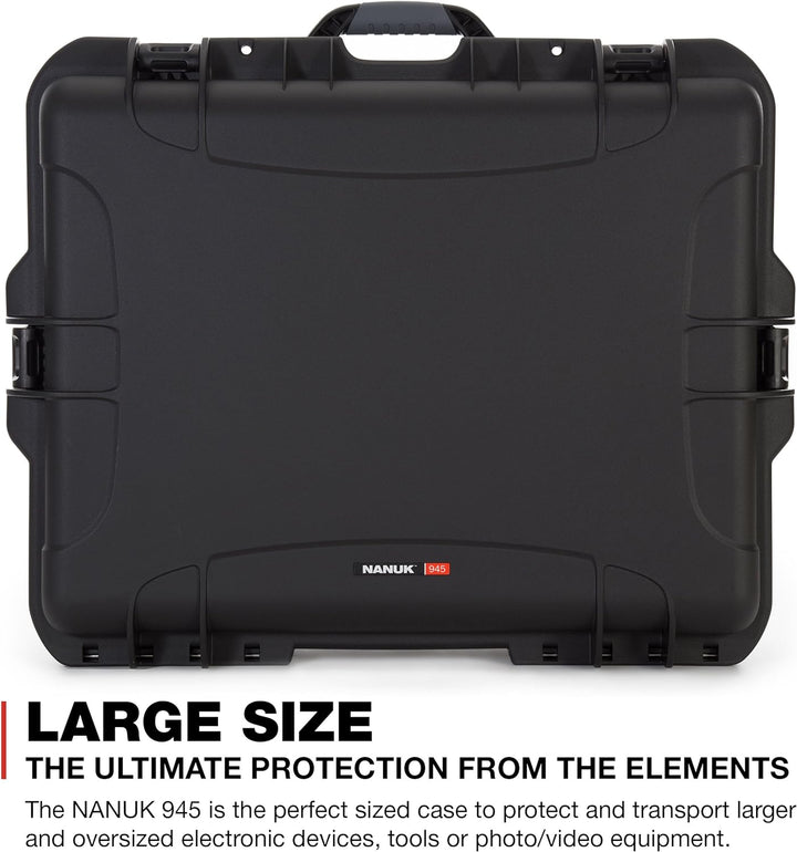 Nanuk 945 Wasserdichter Hartschalenkoffer Mit Gepolsterten Trennwänden - Schwartz Schwarz Gepolstert