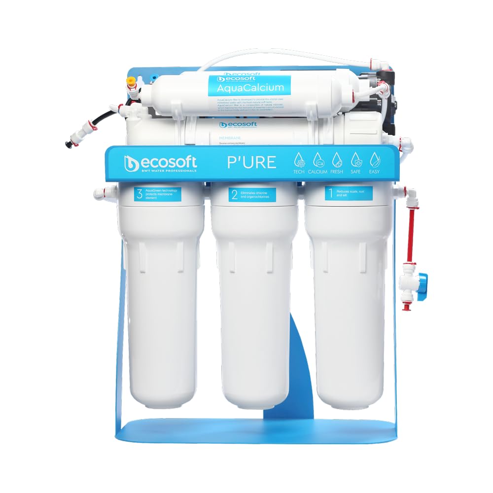 Umkehrosmoseanlage Pure Aquacalcium, Wasserfilter mit Mineralisierung (Zugabe von Calcium), Trinkwas