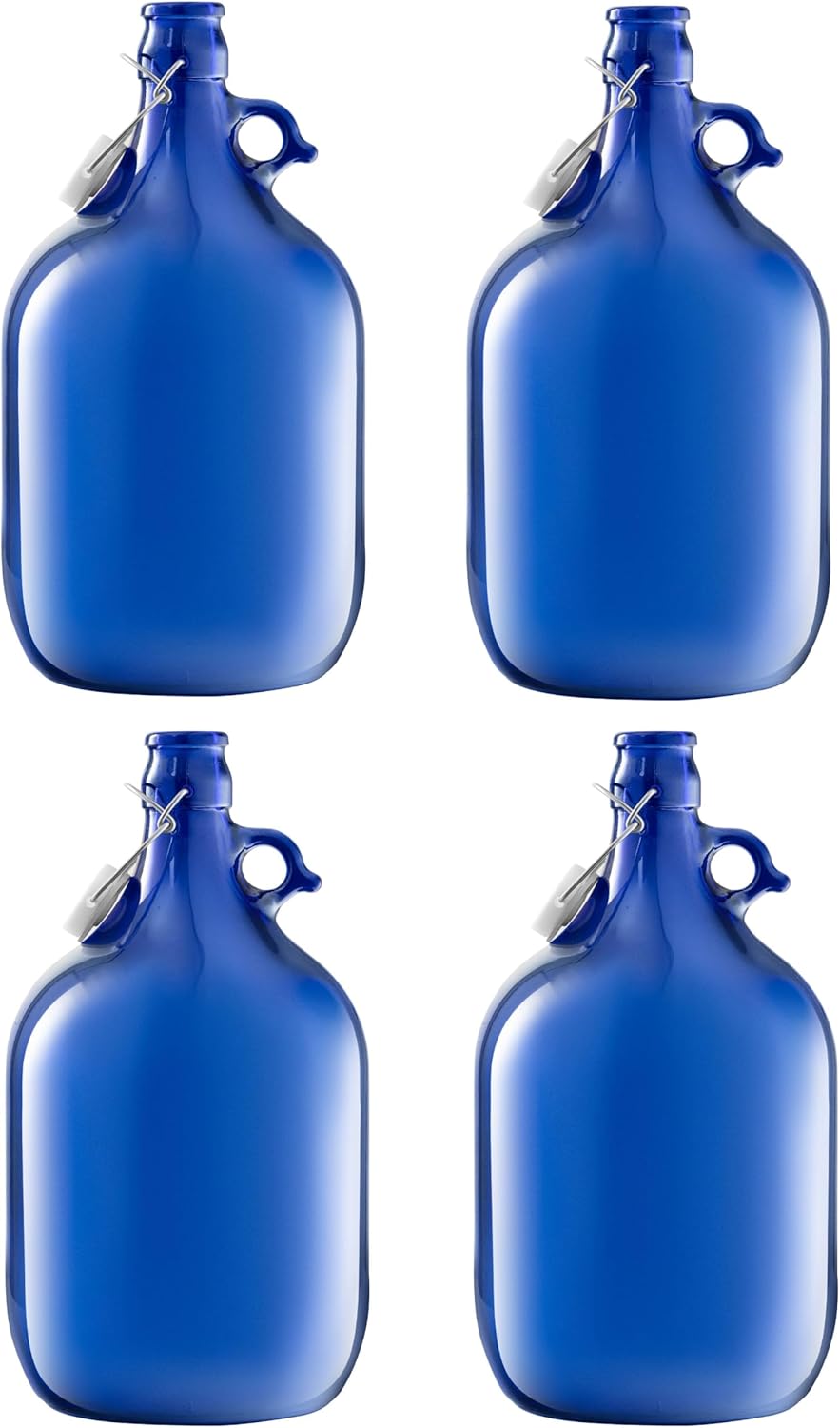 lilawelt24 4x 5L dunkelblau Flasche mit Bügelverschluss Bügelflasche GLASBALLON Weinballon GÄRBALLON