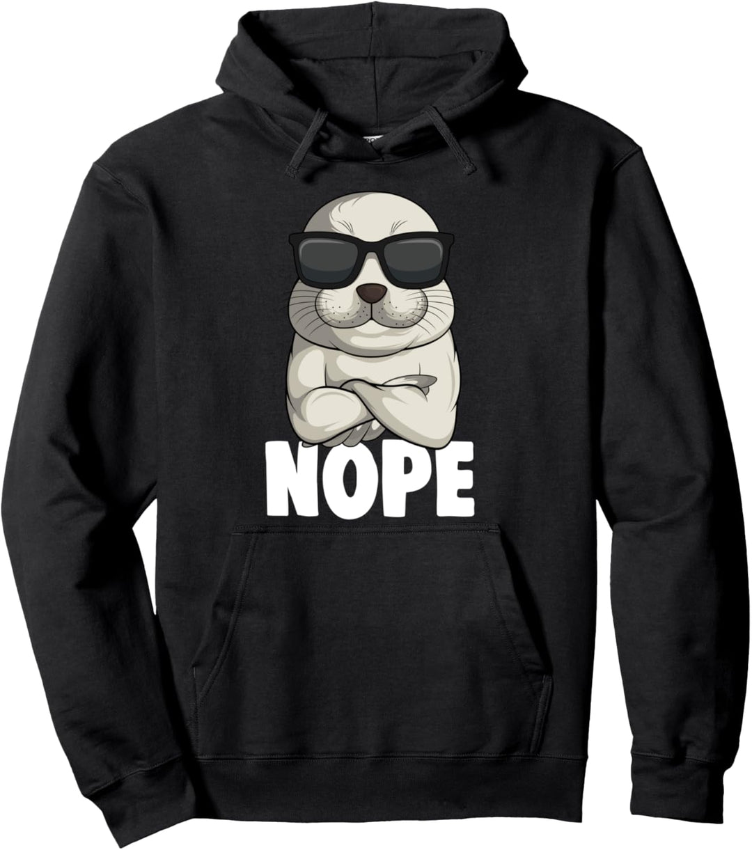 Robbe Seelöwe Seehund Kinder Damen Mädchen Jungen Robben Pullover Hoodie