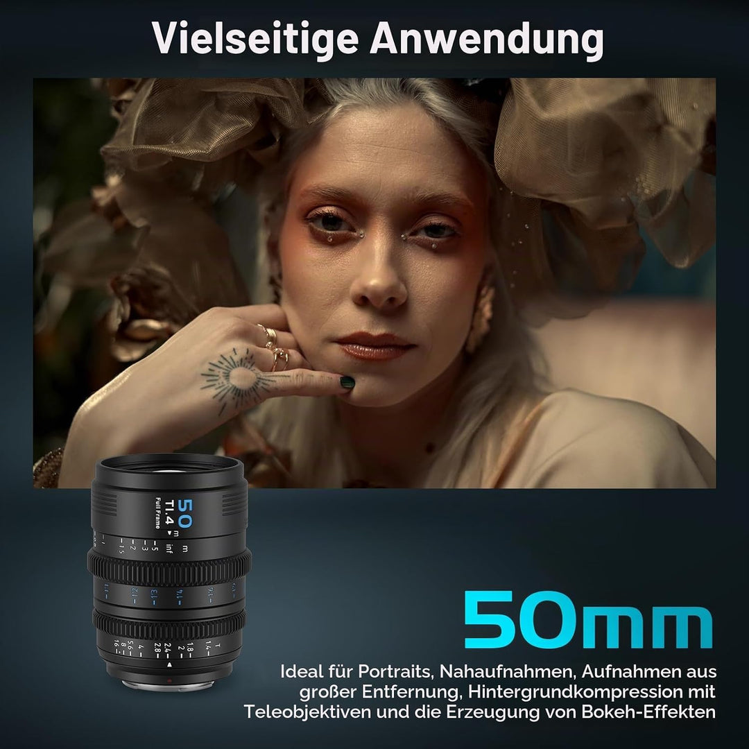 SIRUI VP-1 Vision Prime 50mm T1.4 Cine Objektiv, Vollformat manuelle Fokussierung Grosse Blende Fest
