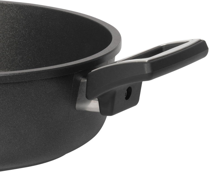 SKK kleiner 2-tlg. Bratentopf Ø 20 cm - Induktion - hohe Aluguss Antihaft Schmorkasserolle & Glasdec