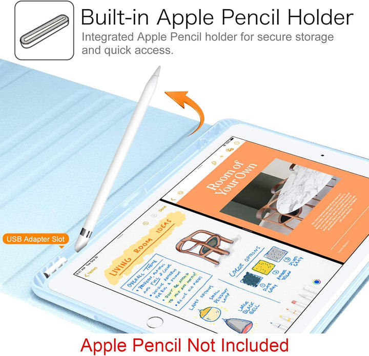 FINTIE Tastatur Hülle für iPad 9 8 7 Generation (2021/2020/2019) 10.2 Zoll, 7-farbig beleuchtete abn