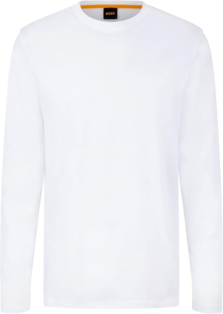 BOSS Herren Tacks T-Shirt aus Baumwoll-Jersey mit Logo-Aufnäher XS White100, XS White100