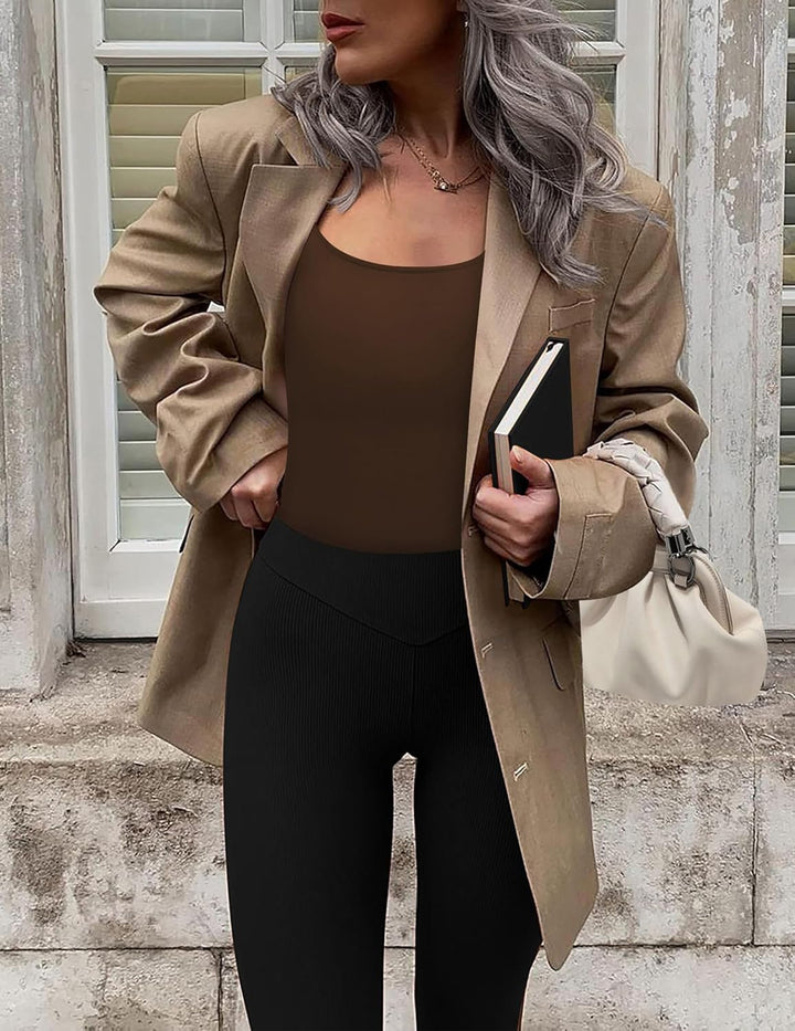 Ekouaer Langarmshirt Damen 1er/3er Pack Dünn Unterhemd Layer Tee Sexy Thermo Shirt Slim Fit Basic To