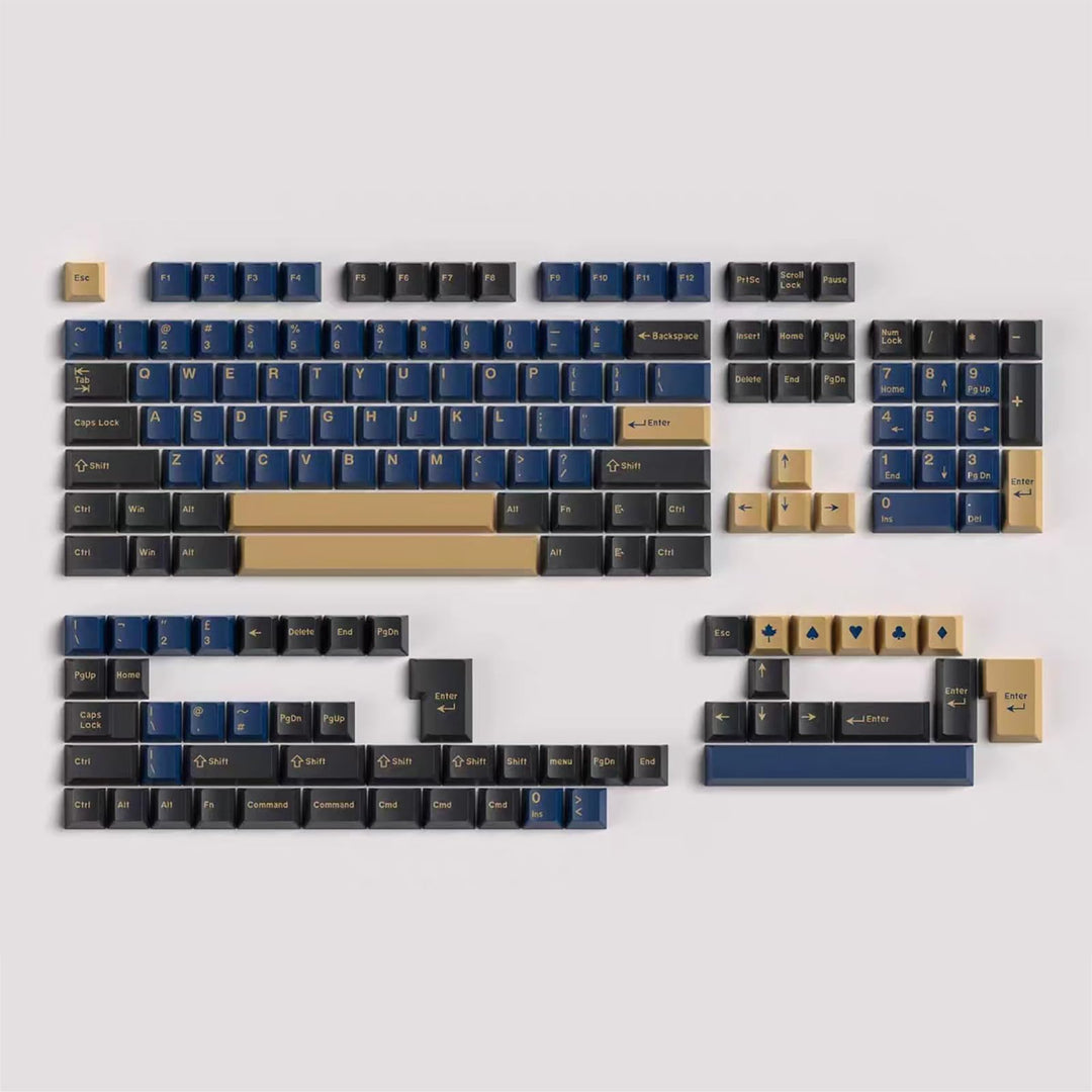 Double Shot Keycaps 169 Keys Cherry Profile Blue Samurai Keycap Set mit 7u/6.25u Leertaste für ANSI/