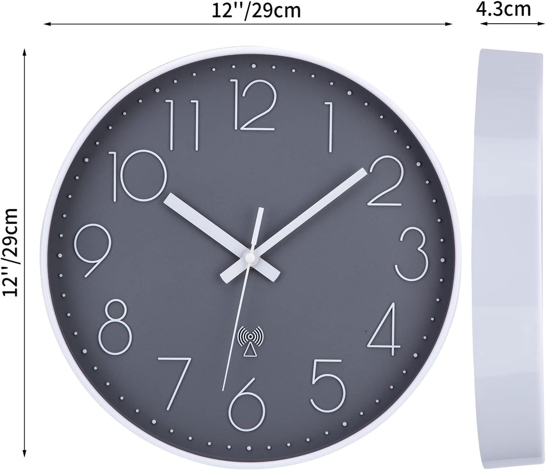 VIVILINEN Funkuhr geräuschlos Wanduhr Ohne Tickgeräusche Modern Funkwanduhr Lautlos Wanduhr Nicht Ti