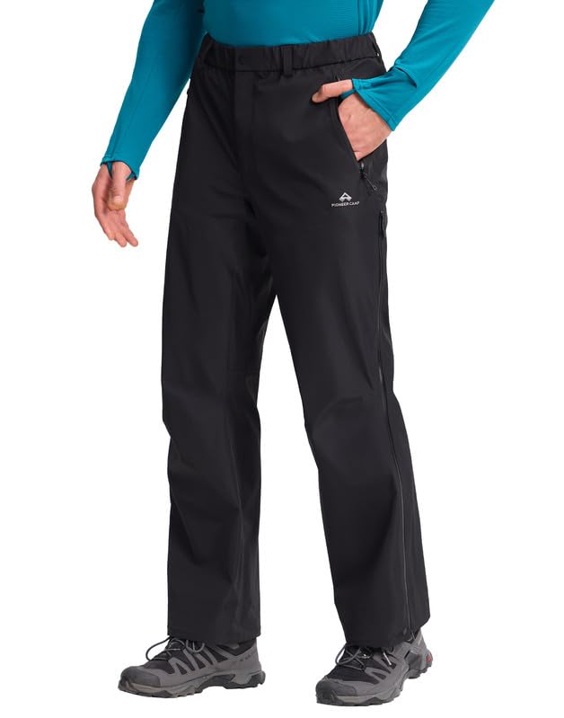 Pioneer Camp Regenhose Herren Wasserdicht 20000mm Fahrrad Überhose Winddichte Atmungsaktiv 3-lagige