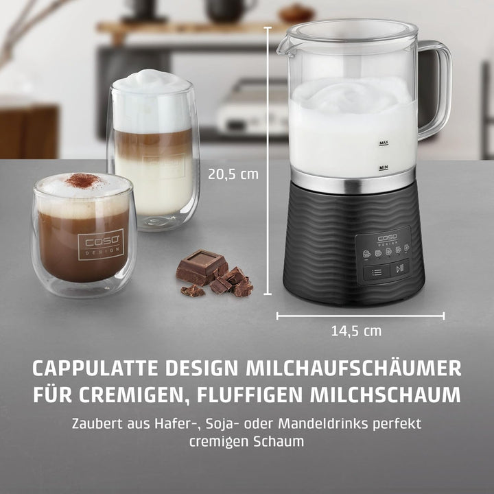 CASO CappuLatte - elektrischer Milchaufschäumer, cremiger Milchschaum, Milchschäumer heiss & kalt, K