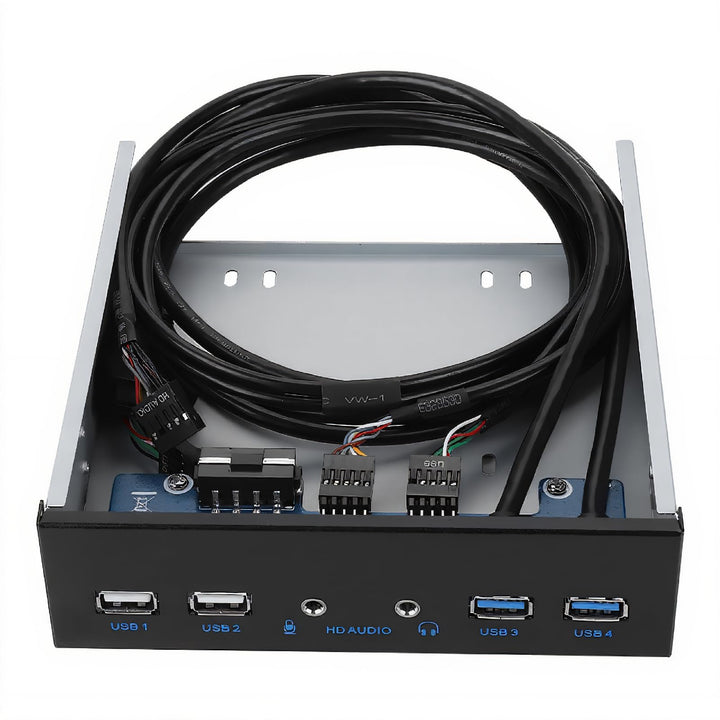 ASHATA USB 3.0 Front Panel, Frontplatte Front Panel 5.25 Zoll Multifunktion USB3.0+USB2.0 Hub,Super