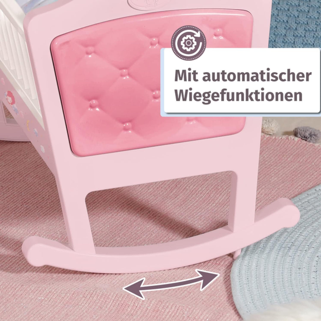 Zapf Creation 703236 Baby Annabell Sweet Dreams Wiege Puppenwiege mit automatischer Schaukelfunktion