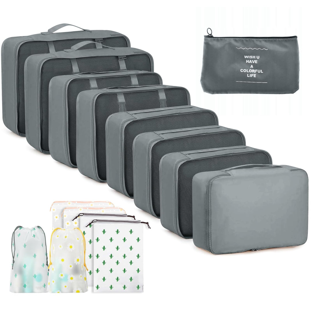 Koffer Organizer Set, 15 Stück Packing Cubes, Wasserdichte Kleidertaschen für Urlaub und Reisen, Tra