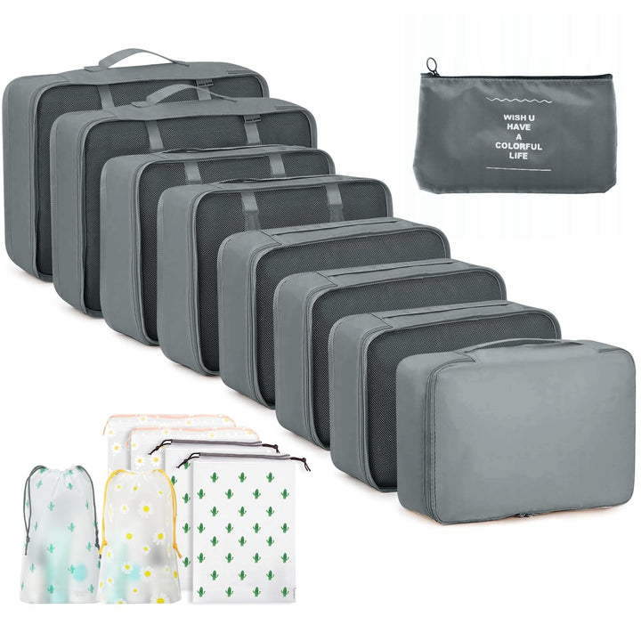 Koffer Organizer Set, 15 Stück Packing Cubes, Wasserdichte Kleidertaschen für Urlaub und Reisen, Tra