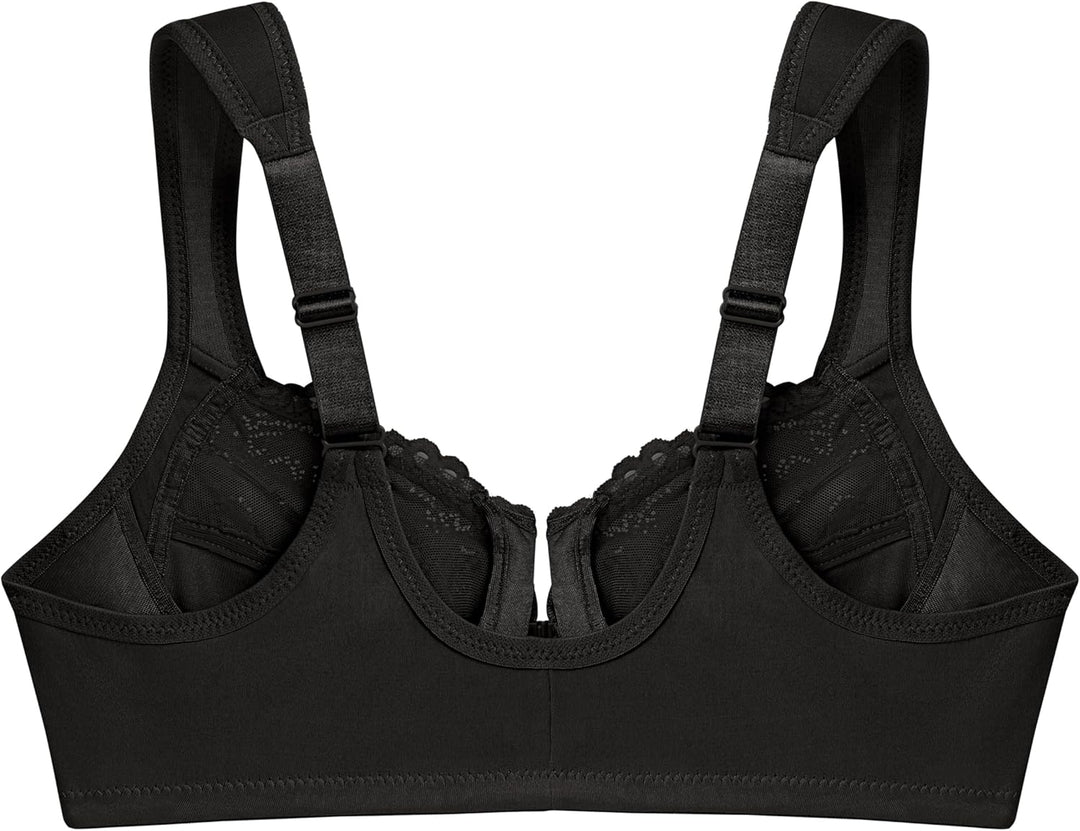 Glamorise Damen Wonderwire-Vorderverschluss BH 115C Schwarz, 115C Schwarz