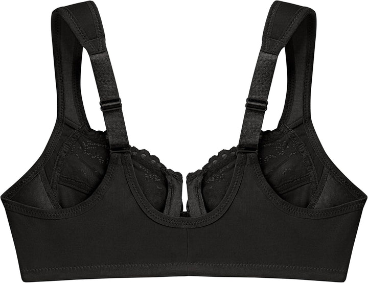 Glamorise Damen Wonderwire-Vorderverschluss BH 115C Schwarz, 115C Schwarz