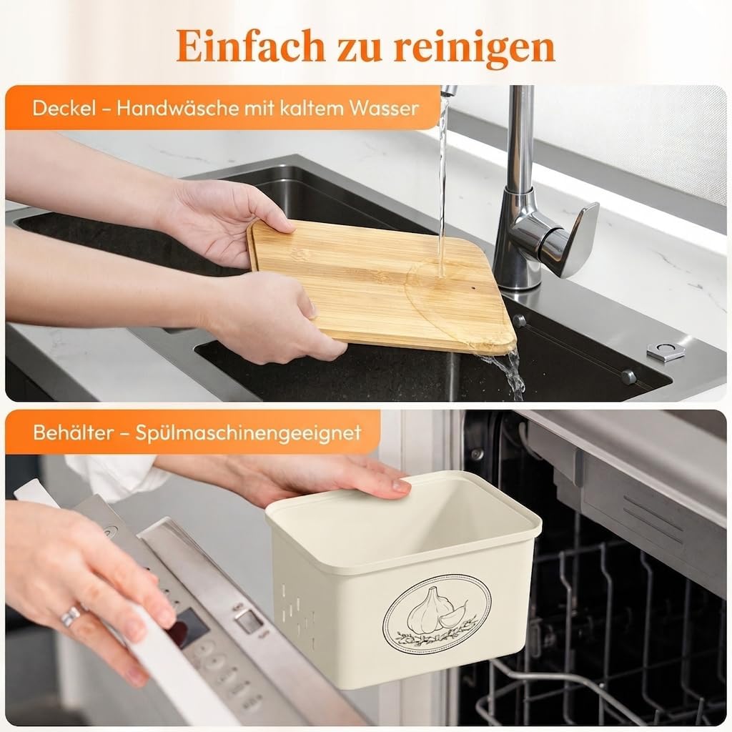 Lifewit 3er Set Kartoffel Aufbewahrungsbox, zwiebel aufbewahrung, Beige | Kunststoff behälter für Ka