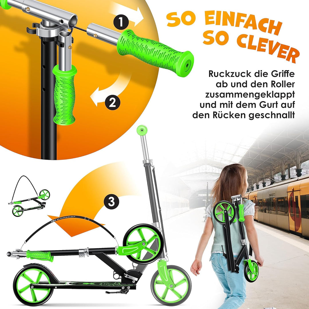 KESSER® Scooter Roller Kinderroller Cityroller Tretroller Kickroller Kickscooter 1. Spider (Green),