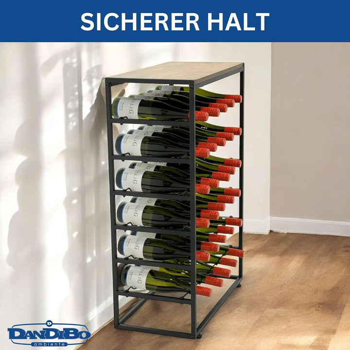 DanDiBo Weinregal Metall Schwarz Stehend 30 Flaschen 96605 Flaschenregal Weinflaschenhalter Weinhalt
