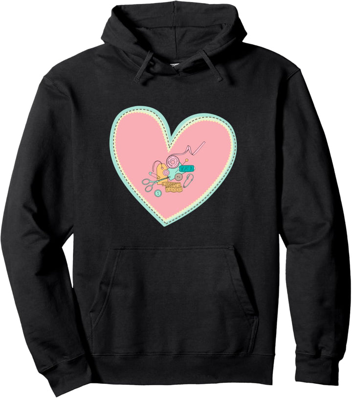 Lustige Nähgarn-Nähwerkzeuge lieben es, Herzdesign zu nähen Pullover Hoodie