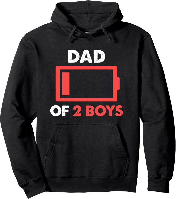 Tired Dad of 2 Boys Gift From Son Fathers Day Birthday Pullover Hoodie