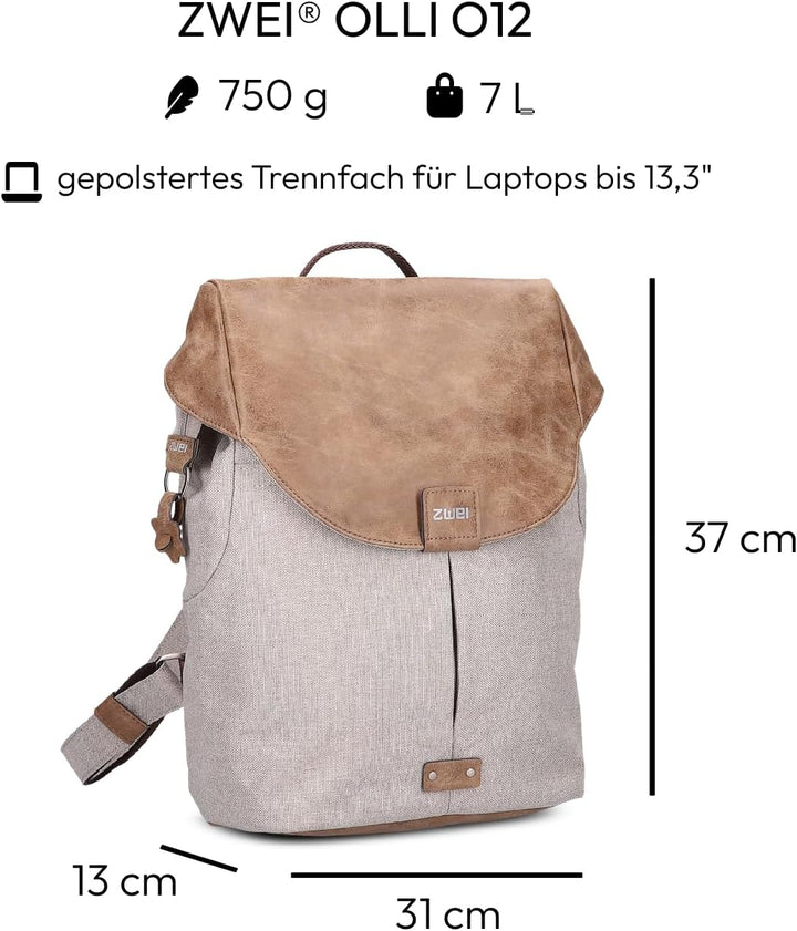 Zwei O12 Rucksack Creme, Creme