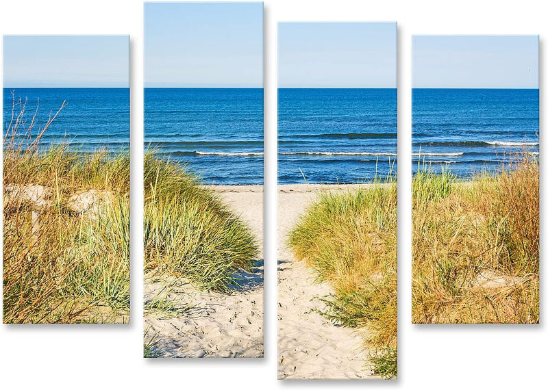 Bild auf Leinwand Strand Zugang Weg zur Ostsee Marram Grass Aside Wandbild Poster Kunstdruck Bilder