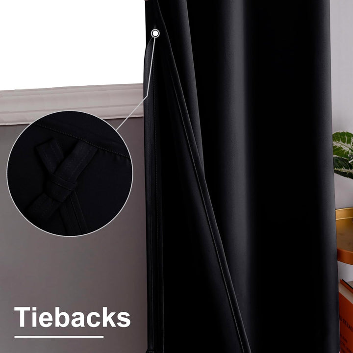 XWZO Blickdichte Vorhänge Verdunklungsvorhänge mit Ösen 2 Stücke Gardienen mit Raffhalter Lichtundur