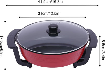 Hot Pot 1300W 220V, Elektrisch Hotpot 6L Twin Kochtopf Feuertopf Suppentopf mit Deckel, 2 Kammern Ho