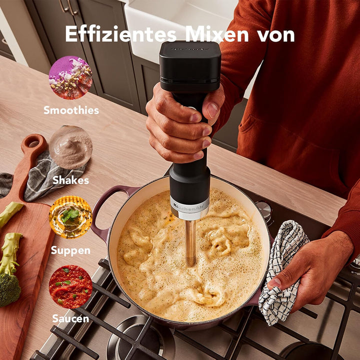 KitchenAid Kabelloser Stabmixer - Go Cordless - 700 ml BPA-freier Becher - Kratzschutz - Edelstahlkl