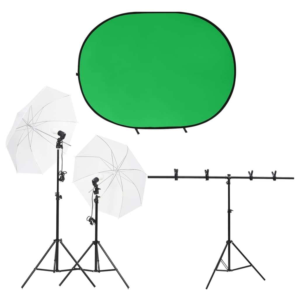 Fotostudio-Set mit Leuchten und Hintergrund für professionelle Produktfotografie, Heimstudio, Vloggi