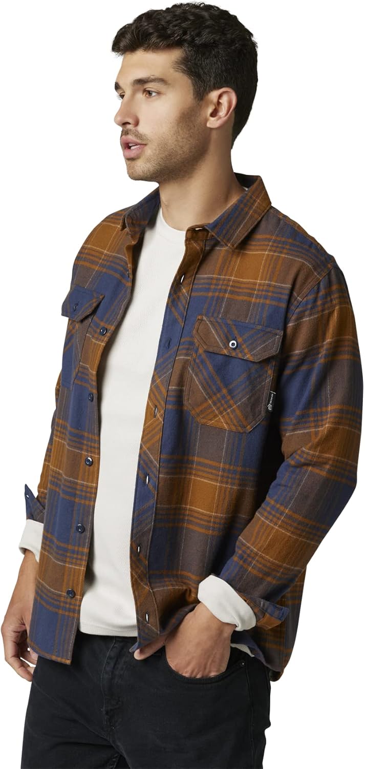 Fox Racing Herren Men's Traildust 2.0 Flannel Shirts Button-Down-Shirt S Blau, S Blau
