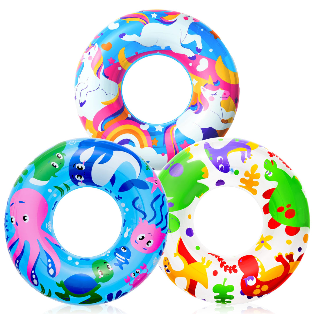 JOYIN 3 Pack Aufblasbarer Schwimmreifen mit Glitzern 32.5"/82.55cm, Schwimmring, Sommer Wasser Schwi