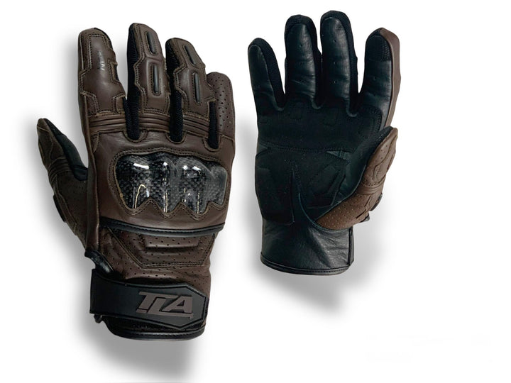 TLA NOX Leder-Motorradhandschuhe mit CE-geprüftem Knöchelschutz, Grössen bis 4XL für Männer und Frau