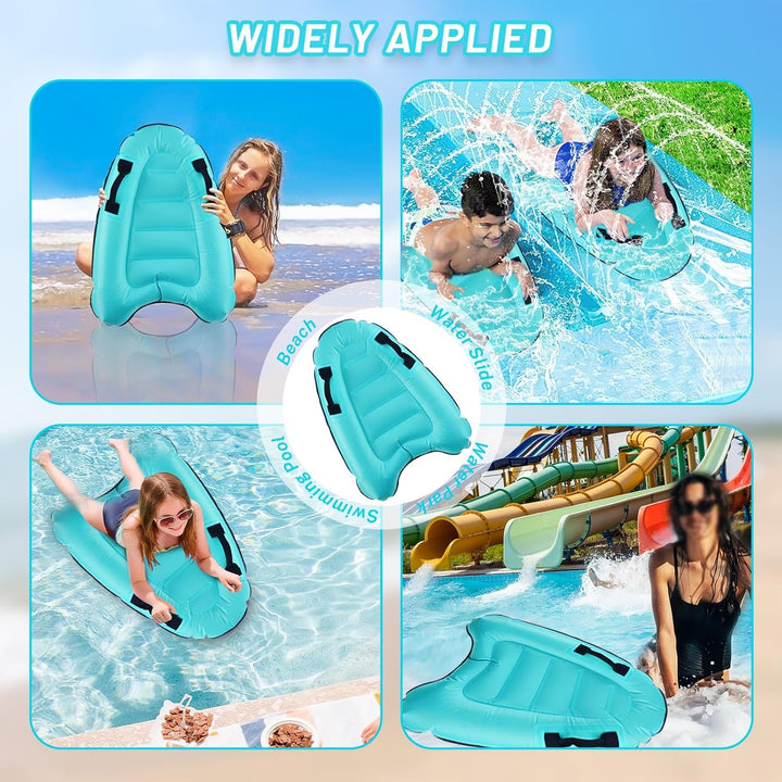 Aufblasbares Bodyboard, Shyllin Bodyboard mit Griffen, Surfbrett Aufblasbar, Mini Luftmatratze, Schw