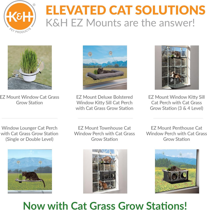 K&H 779092 EZ Easy Window Mount Kitty Sill, am Fenster zu befestigendes Katzenbett mit Zwei Ebenen D