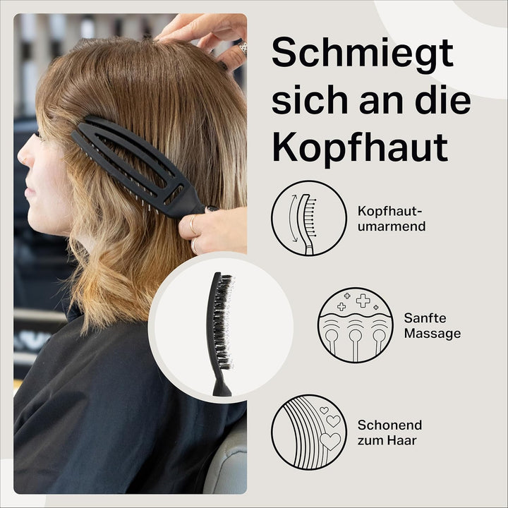 Olivia Garden Fingerbrush Care Iconic - Small - Schwarz - Detangler Bürste mit Wildschweinborsten &