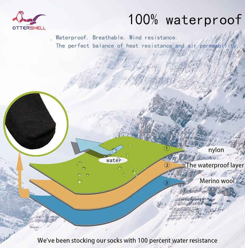 OTTERSHELL Wasserdichte Socken Damen und Herrn. Geeignet für Outdoor-Aktivitäten wie Golf, Radfahren