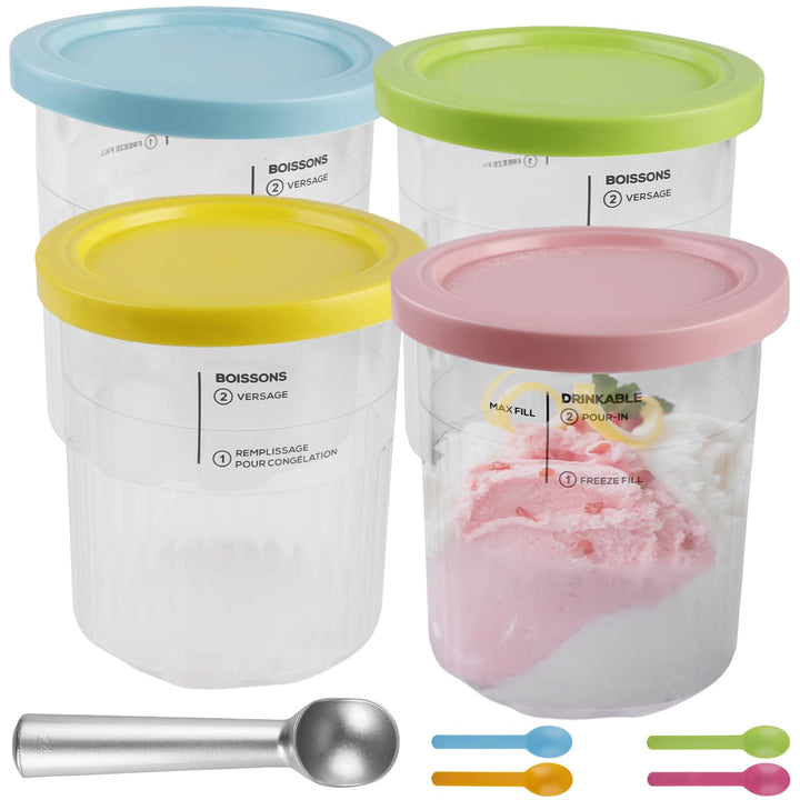 4er-Set Creami Behälter für die Ninja Creami Eismaschine, Creami Deluxe Behälter/Becher für Ninja Ei