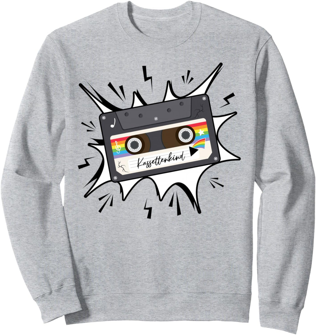 80er 90er Jahre Oldschool Kassette Mottoparty Sweatshirt
