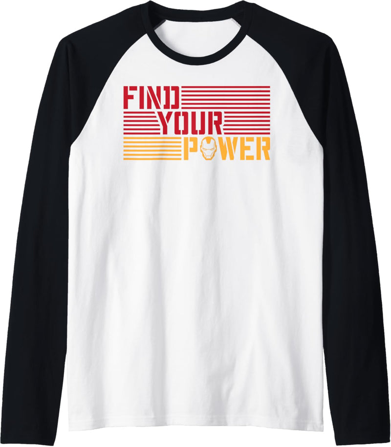 Marvel Iron Man Find Your Power Striped Text Raglan