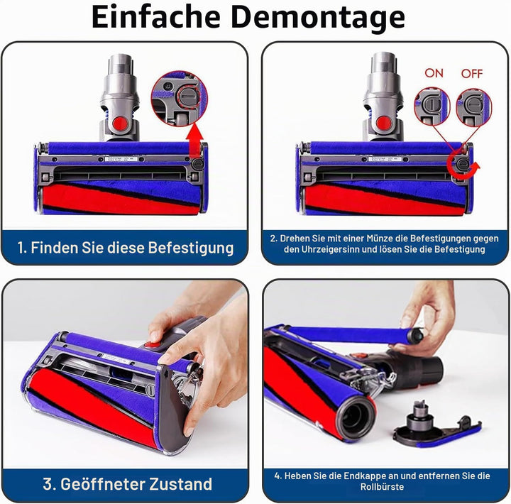 Softwalze Bodendüse für Dyson V7 V8 V10 V11 V15 Staubsauger, Elektrischer Soft Roller Bürste Aufsatz