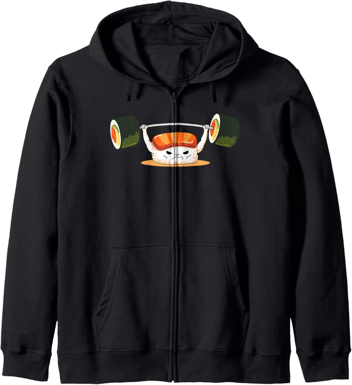 Funny Sushi Gewichtheben I Love Sushi Rolls Gym Fitness Kapuzenjacke