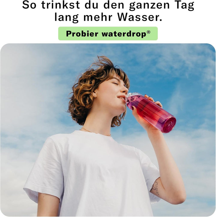 waterdrop® Starter Set Glass – 1x 1L Glass Bottle + 18 Getränkewürfel in 6 fruchtigen Sorten – Probi