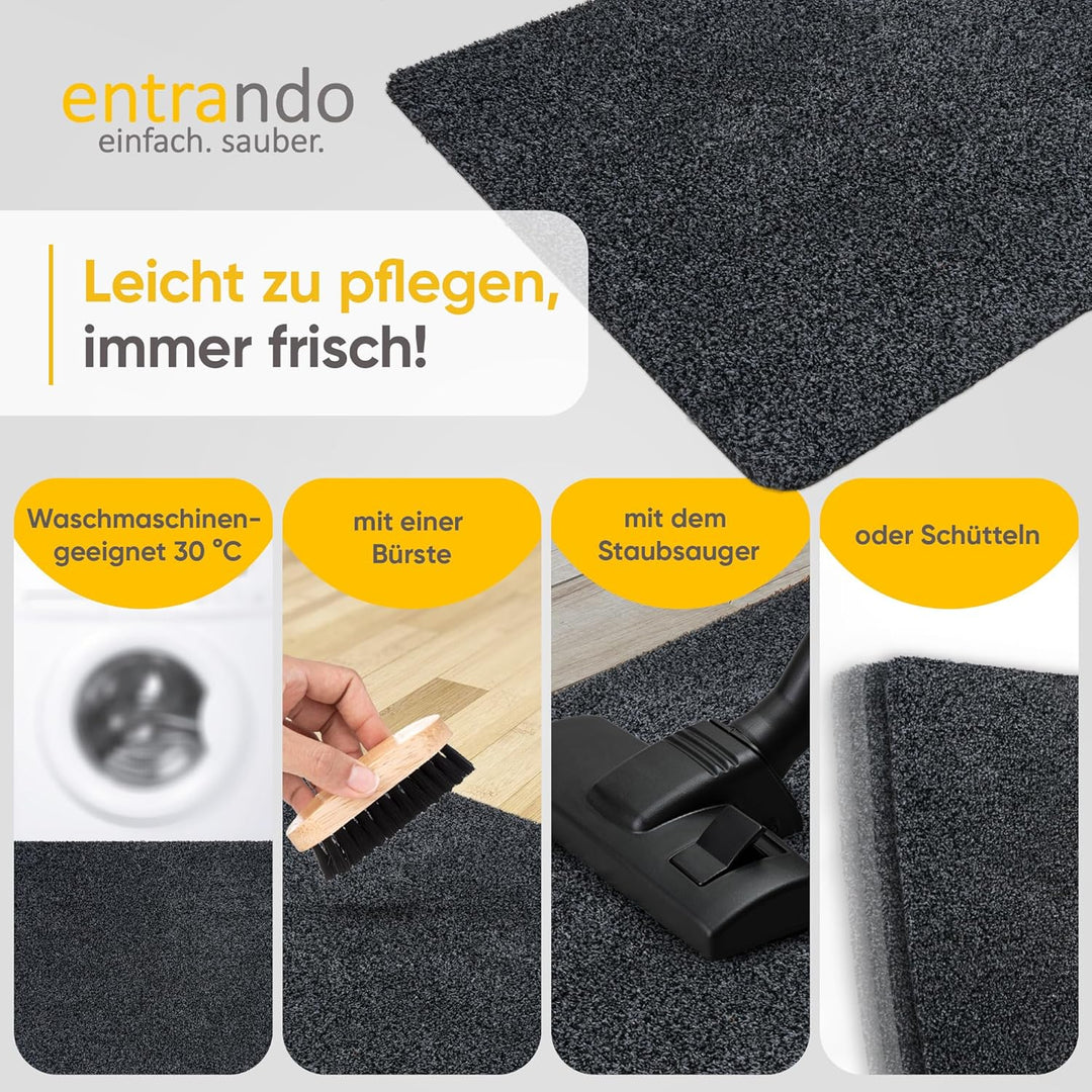 Entrando Fussmatte 50x80 cm - innen und aussen - Baumwolle - rutschfest, waschbar, robust - passt un