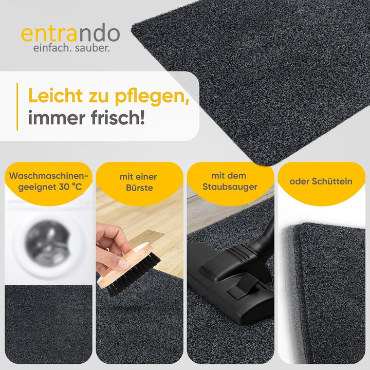 Entrando Fussmatte 50x80 cm - innen und aussen - Baumwolle - rutschfest, waschbar, robust - passt un