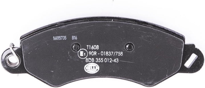HELLA PAGID 8DB 355 012-431 Bremsbelagsatz - T1608 - Dicke/Stärke: 18.4mm - Bremssystem: Bosch - mit
