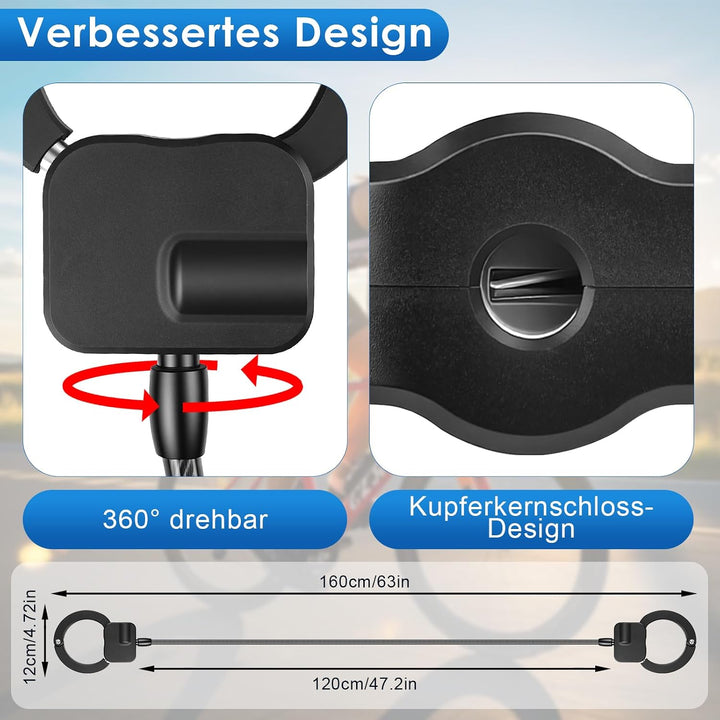 Dreamhigh E Scooter Schloss, Handschellenschloss für E Scooter, 12mm Dicke Kettenschloss für Scooter